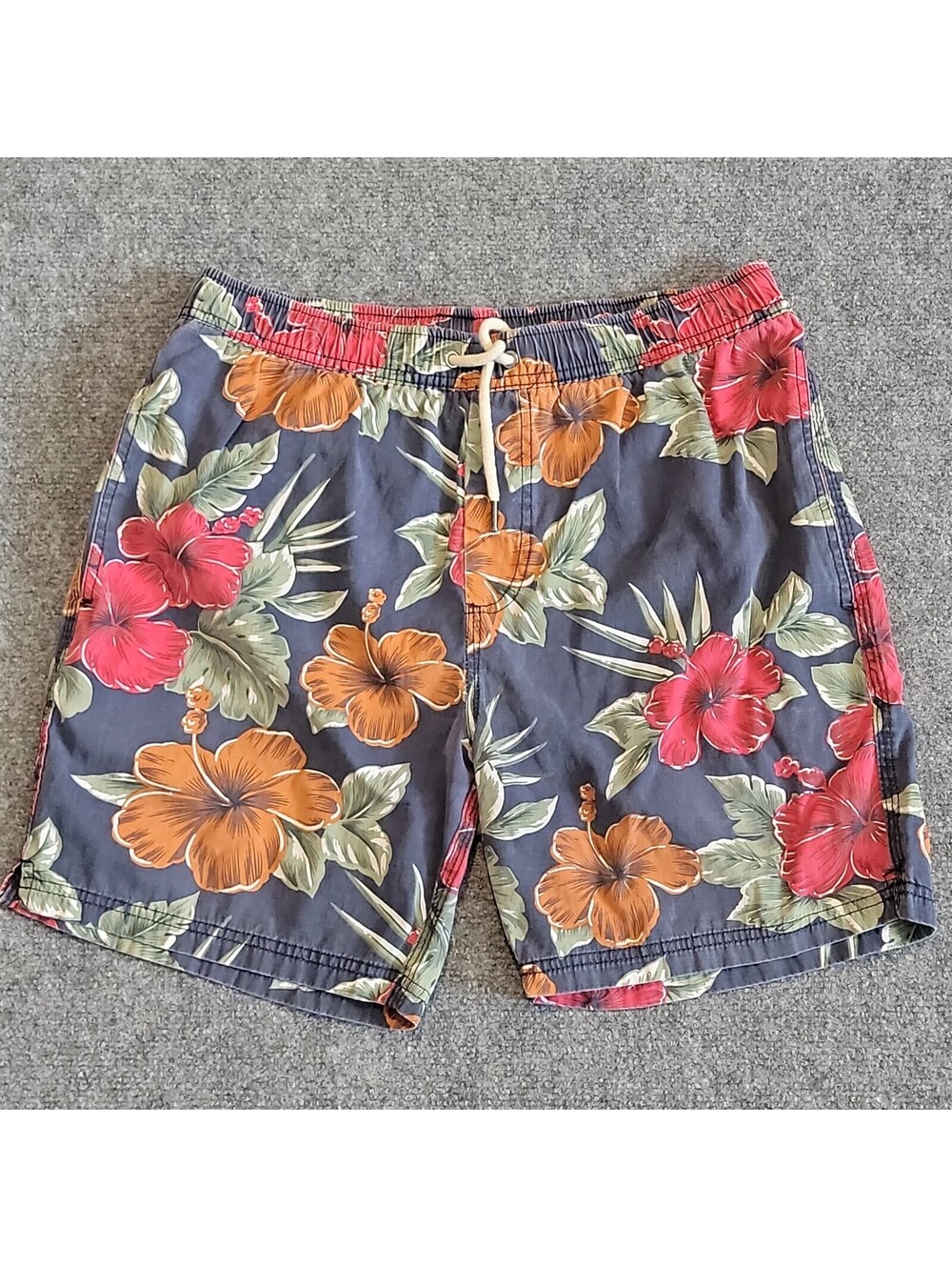 7 Diamonds Mens Floral Swim Trunks Size Medium Tropical Hibiscus Shorts 461